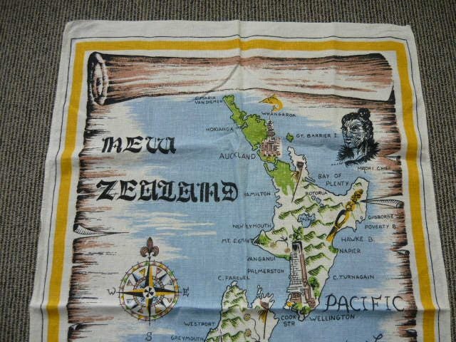 USED ALL PURE LINEN OLD LOVELY NEW ZEALAND TEA TOWEL MADE IN IRELAND. Carousel 2