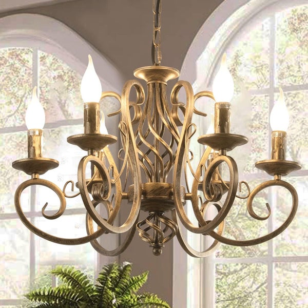French Country Chandelier 6 Lights Rustic Carousel 1