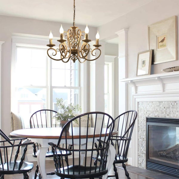 French Country Chandelier 6 Lights Rustic Carousel 2