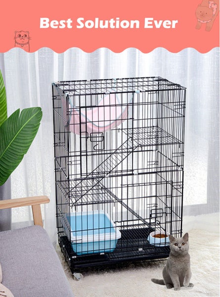 3 Level Rabbit Bird Cage Ferret Parrot Aviary Cat Rat Aviary Budgie Hamster P... Carousel 1