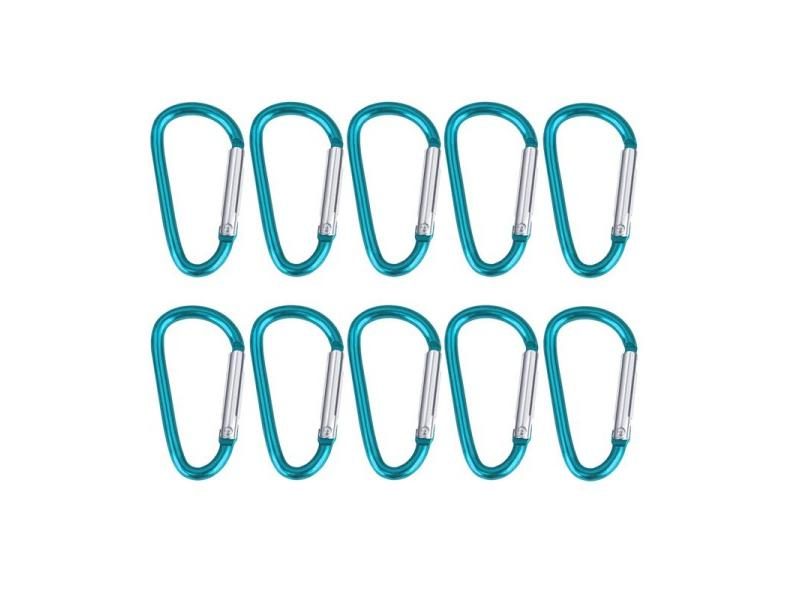 10/20PCS 5# Carabiner Keychain Alluminum D-ring Multi Colors Clip Carousel 1