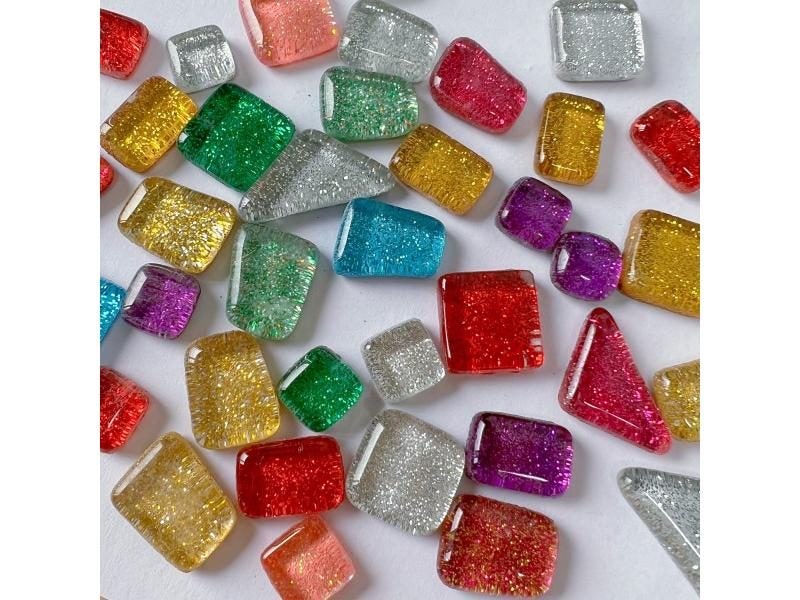 Mosaic Tile Square Transparent Stone Used For DIY Crafts Children's Puzzle Carousel 1