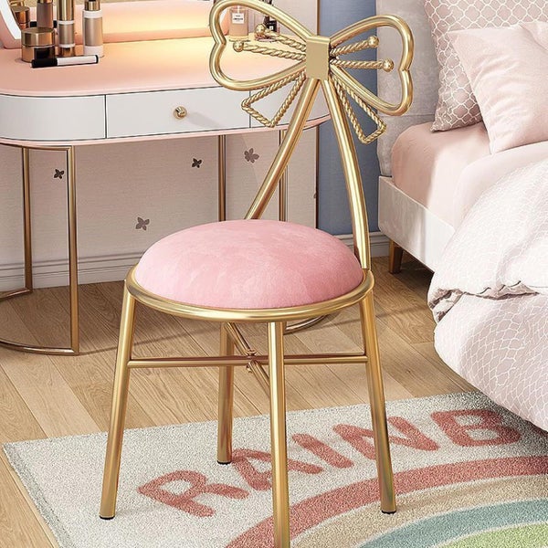 Pink Dressing Makeup Stool Bedroom Backrest Princess Chair Snap Deal Carousel 7