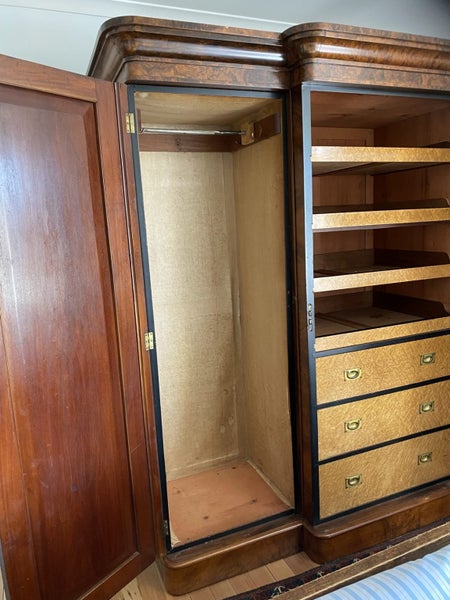 Antique Victorian Wardrobe walnut and maple Carousel 2