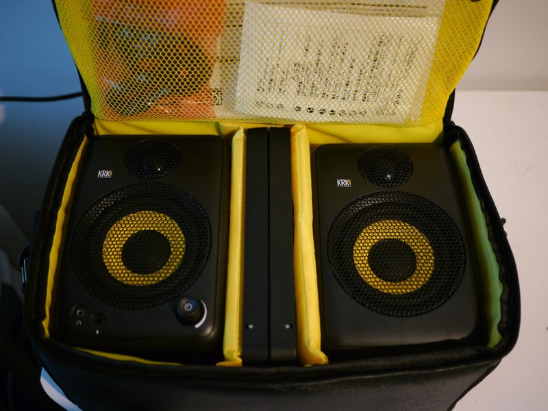 KRK GoAux 4 PORTABLE STUDIO MONITOR SYSTEM WITH BAG, STANDS & CABLING Carousel 2