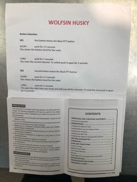 Wolfsin Husky PMR Analogue Two-Way Radio Carousel 5