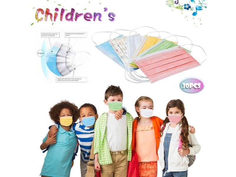 10-50Pcs Kids 3 Layer Disposable Face Masks For Children Carousel 1