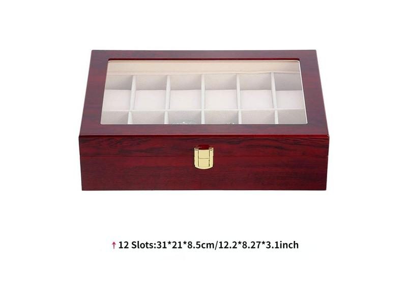 Luxury Wooden Watch Box 1/2/3/5/6/10/12 Grids Watch Organizers 6 Slots Wood Carousel 1