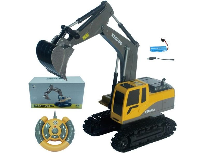 1:24 RC Trucks Remote Control Excavator Bulldozer Toy Engineering Car Electric Carousel 1