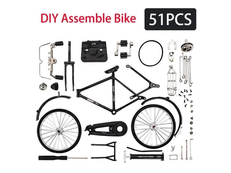 51PCS Mini Alloy Bicycle Model Metal Bike Sliding Assembled Version Simulation Carousel 1