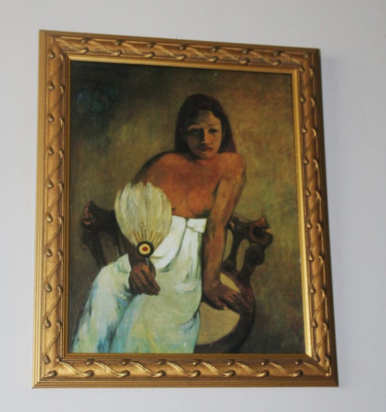+++ PAUL GAUGUIN " FEMME A I"EVENTAIL " PRINT +++ Carousel 1