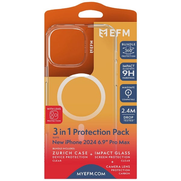 EFM Zurich MagSafe, Impact Screen, Lens Protector Bundle For New iPhone 16 Pr... Carousel 3