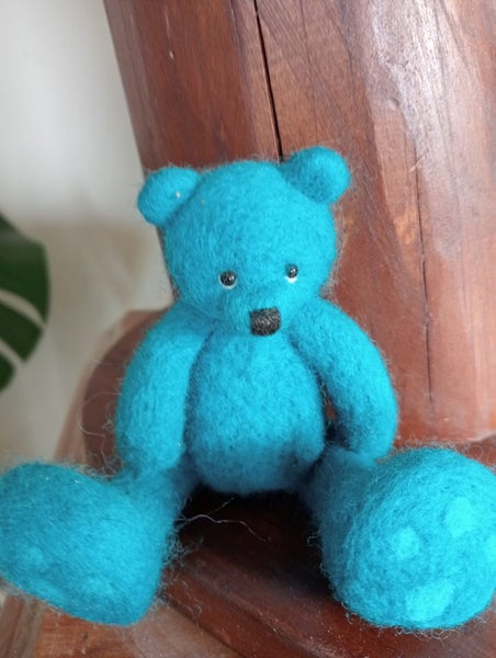 Tiny needle felted teddy Carousel 1