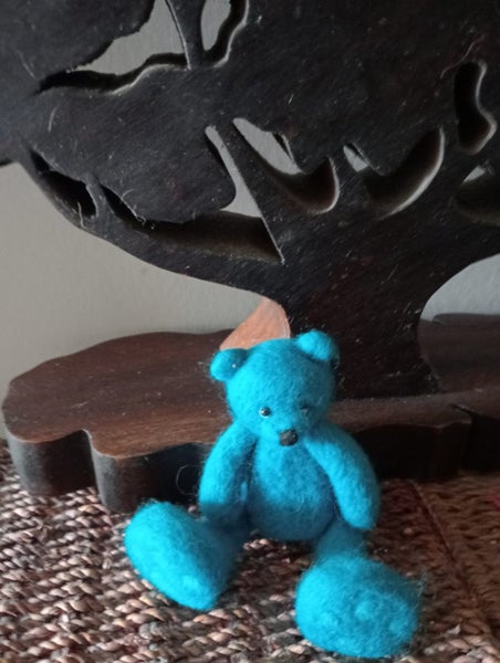 Tiny needle felted teddy Carousel 3