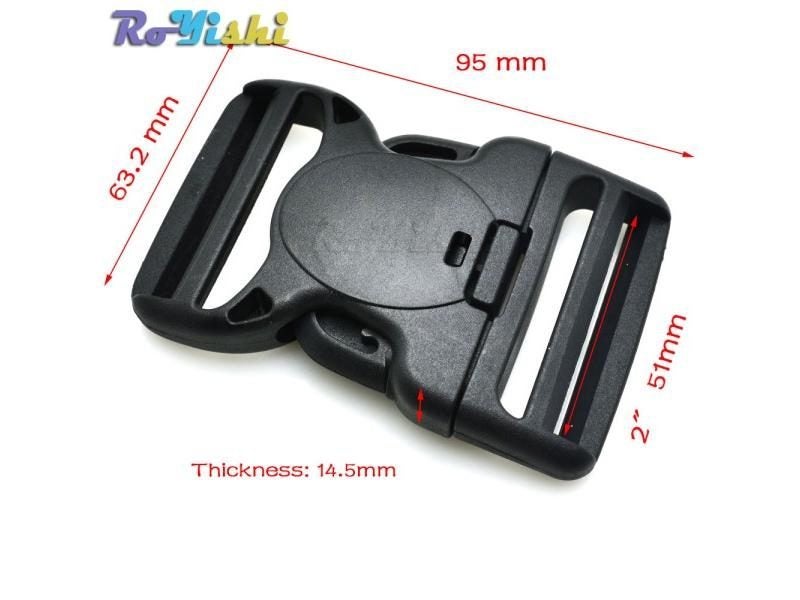 Plastic Dual Adjustable Security Double Lock Buckle For Tactical Belts Black Carousel 1