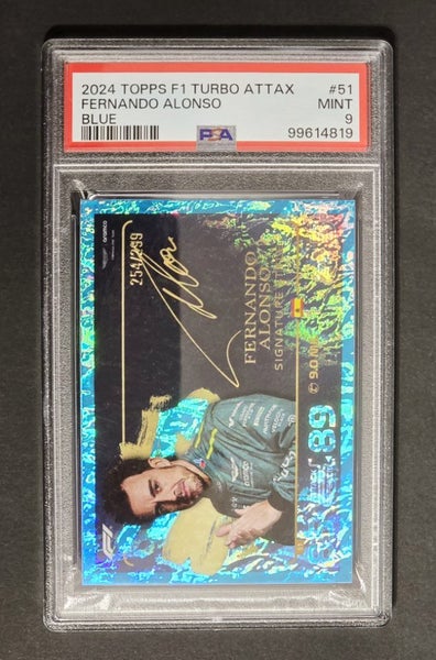 Topps Turbo Attax F1 2024 Fernando Alonso Blue Parallel 254/299 - PSA 9 Mint Carousel 2