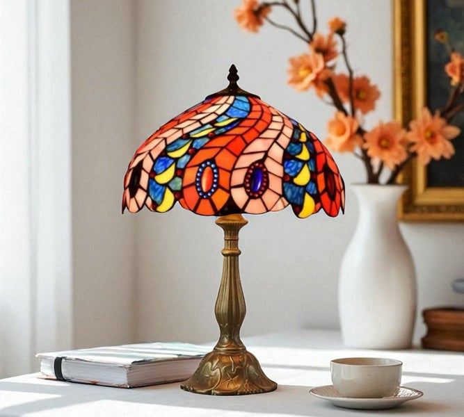 12” Tiffany Table Lamp (30cm Shade) New Design Carousel 2