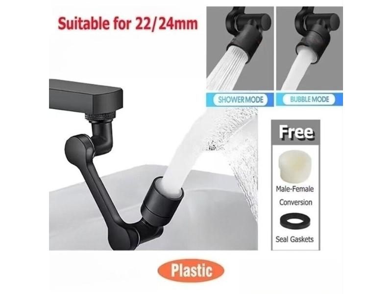 Multifunction 1080° Rotary Extender Faucet Aerator Robotic Arm Plastic Splash Carousel 1