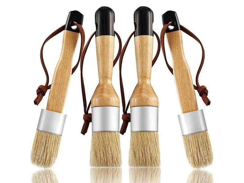 Chalk And Wax Brushes Include Flat And Round Chalked Paint Brush With Bristles Carousel 1