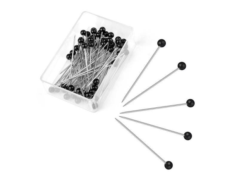 50/100Pcs Fashion Sewing Needles Colored Glass/Ceramics Head Bead Pin Stitch Carousel 1