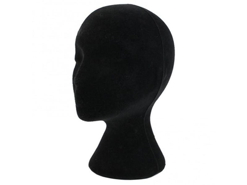 Black Foam Mannequin Hair Head With Glasses Headset For Wig Display Carousel 1