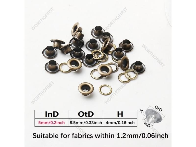 3-10mm 100Sets Metal Eyelet Grommet Round Rings For DIY Leather Craft Bags Carousel 1