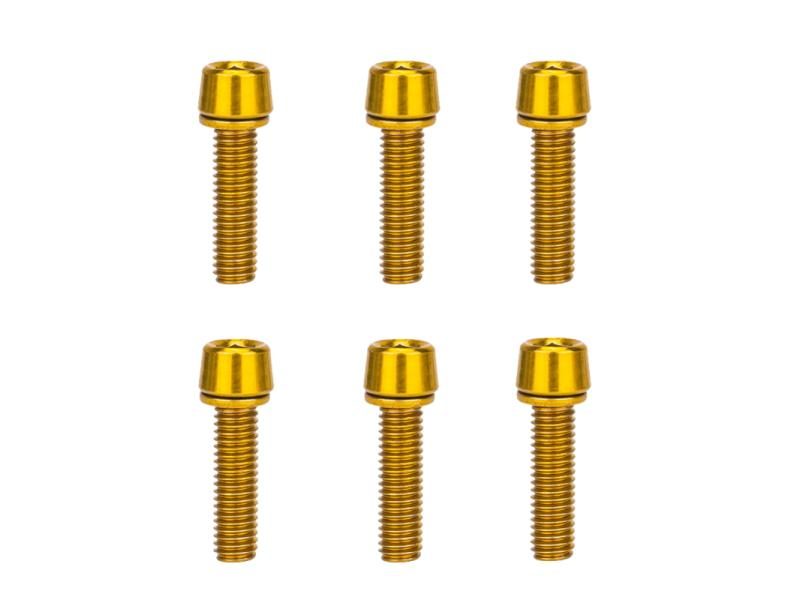 6Pcs M5x18mm Mountain Bike Stem Bolts Titanium Plated Allen Hex Head MTB Carousel 1