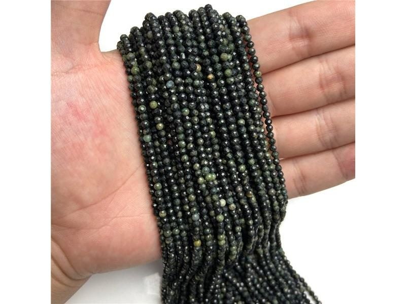 2 3 4 MM Black White Faceted Natural Gem Stone Minerals Beads Loose Small Seed Carousel 1