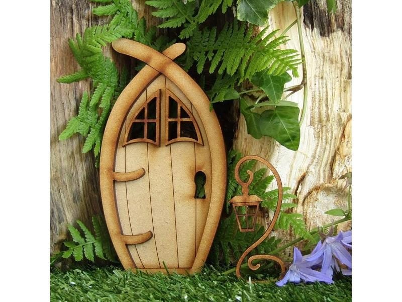 3D Wooden Fairy Garden Door DIY Door Decoration Miniature Garden Signs Doll Carousel 1