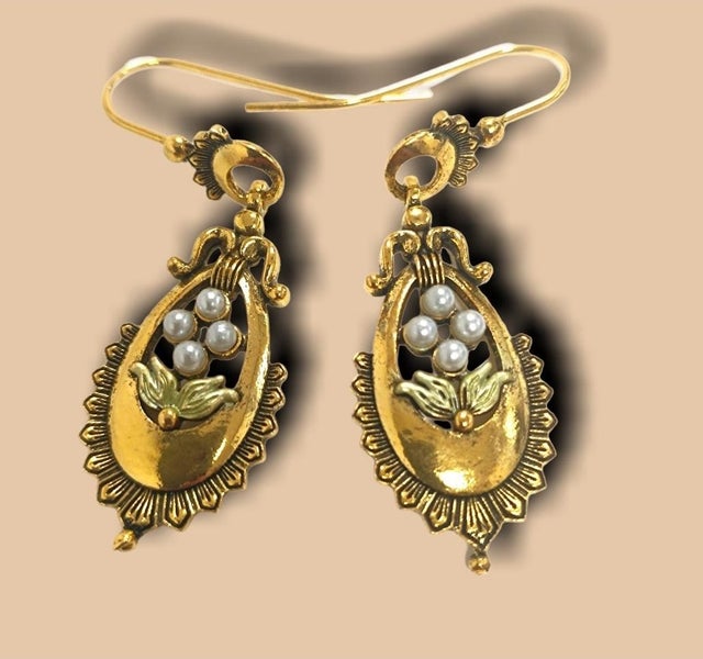 WINTER CHEER at $1RES!! Thee Most EXQUISITE LARGE ART NOUVEAU INSP EARRINGS63616373421442113