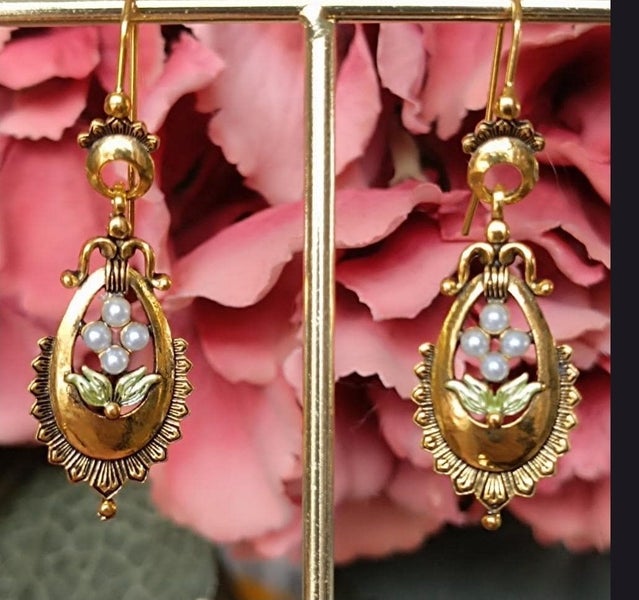 WINTER CHEER at $1RES!! Thee Most EXQUISITE LARGE ART NOUVEAU INSP EARRINGS63616373421442111