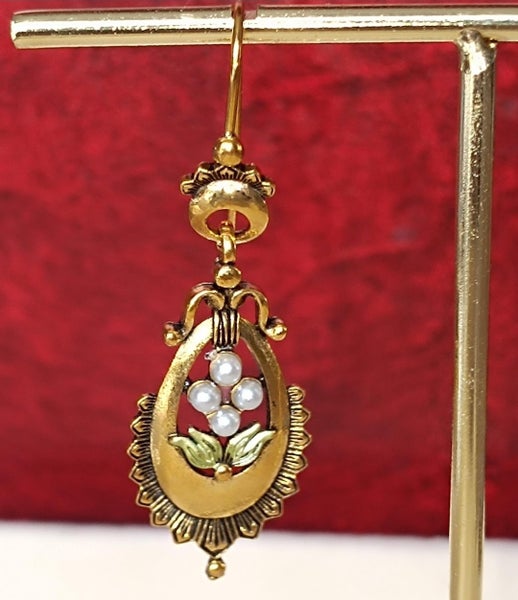 WINTER CHEER at $1RES!! Thee Most EXQUISITE LARGE ART NOUVEAU INSP EARRINGS63616373421442114