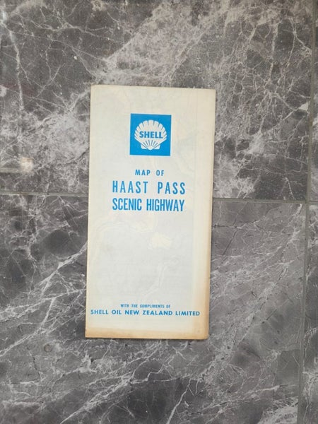 Vintage 1960s SHELL Map of The HAAST PASS Scenic Highway - Wall Art Carousel 2