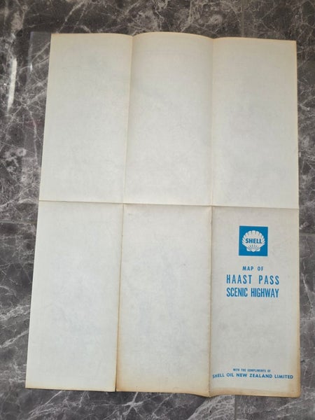 Vintage 1960s SHELL Map of The HAAST PASS Scenic Highway - Wall Art Carousel 5