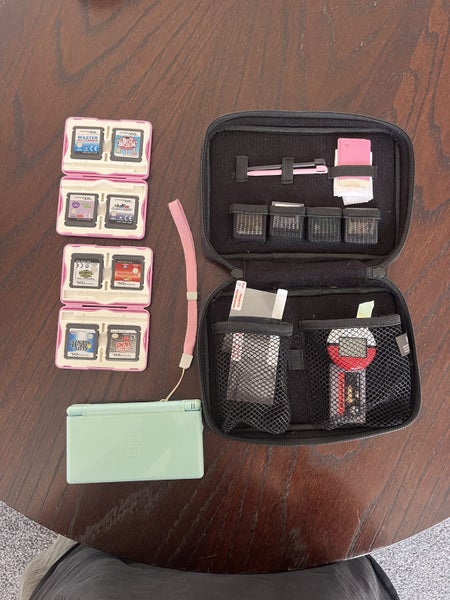 ?? Teal Nintendo DS Lite + Pink Accessories + 18 Games ?? Carousel 1