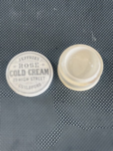 Vintage Jeffries Rose Cold Cream Ceramic Pot & Lid Carousel 2