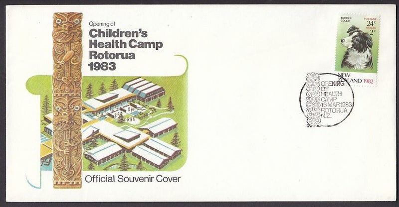 NZ 1983 Rotorua Health Camp Opening Day Printed Cover Carousel 1
