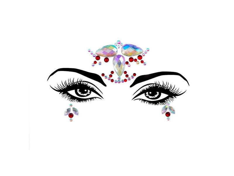 3D Sexy Face Tattoo Stickers Temporary Tattoos Glitter Fake Tattoo Rhinestones Carousel 1