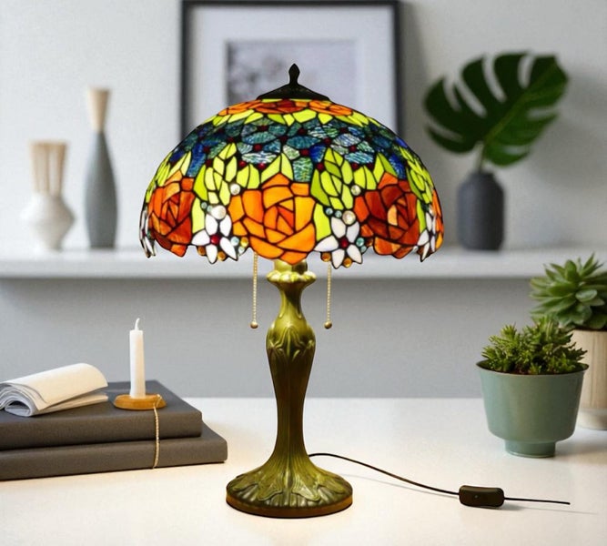 Tiffany Table Lamp (with 16" large 40cm lamp shade) Carousel 2