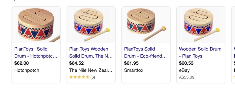 Plan Toys, Wooden Tongue Drum with lovely sound Carousel 1