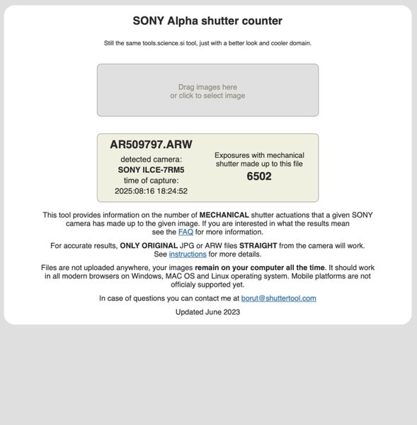 Sony A7RV - 6502 shutter count63616506774914113
