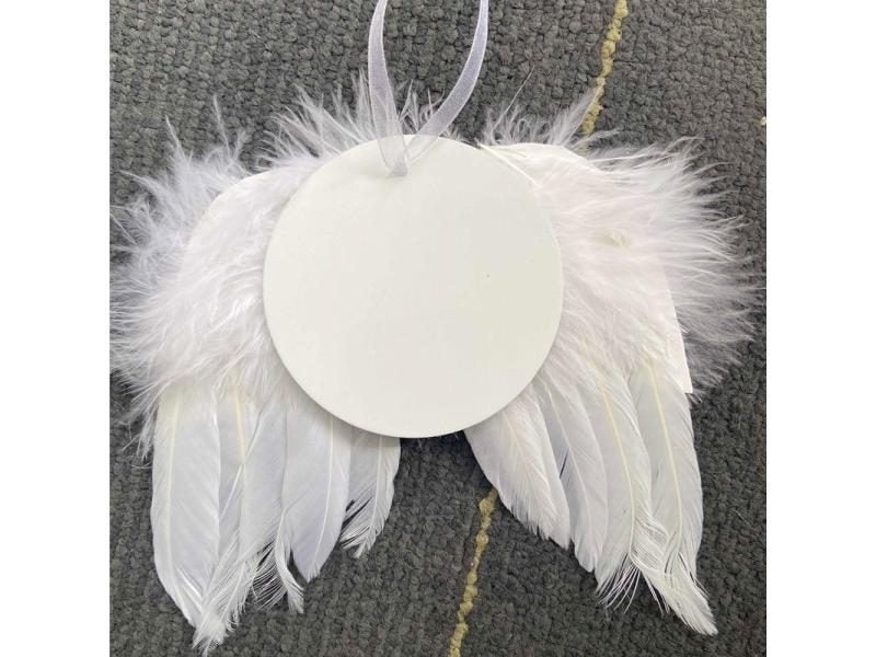 20pcs/Lot New Aluminum Ornaments With Angel Wing Sublimation For Christmas Carousel 1