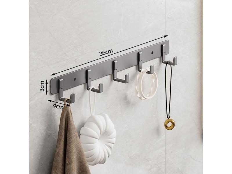 Aluminum Grey Robe Hook Wall Towel Hooks For Bathroom Storage Carousel 1