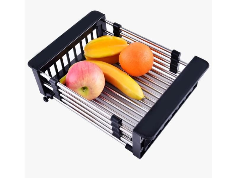 Black Kitchen Sink Drain Basket Draining Shelf Stainless Steel Sink Sink Carousel 1