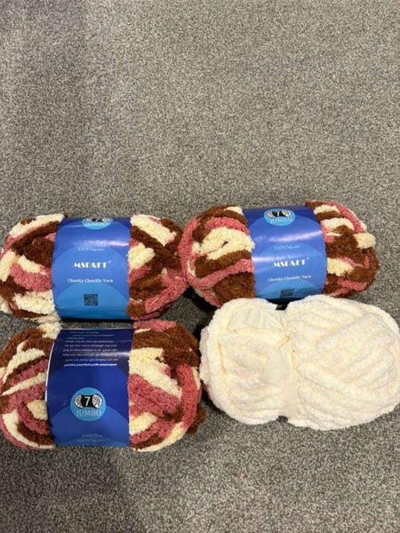 Chenille Yarn - Chunky/jumbo 4 pack 226g per bundle Carousel 1