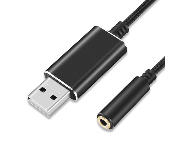 External USB Sound Card Cable USB To 3.5mm Earphone Microphone HD Stereo Audio Carousel 1