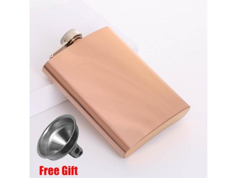 8oz Portable Stainless Steel Hip Flask With Cap Funnel For Travel Drinkware Carousel 1