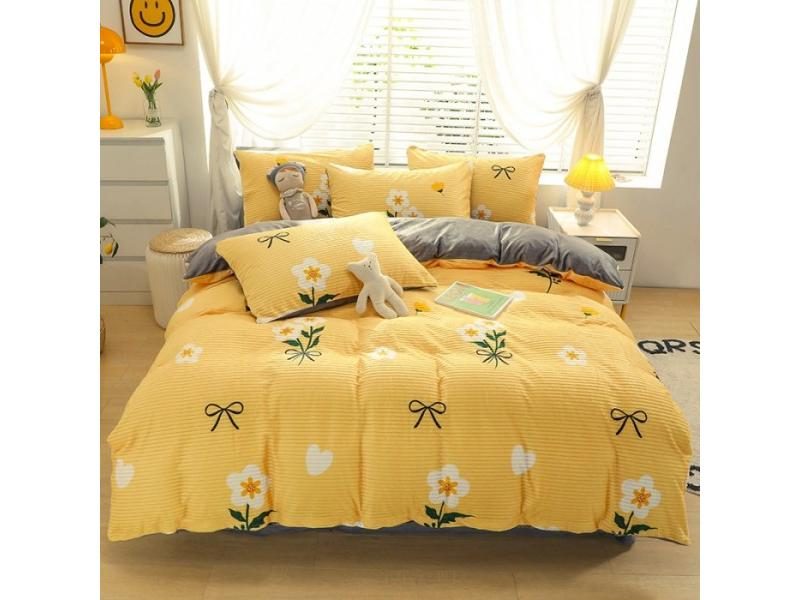 Solid Color Velvet Duvet Cover For Household Winter Warmth Thick Bedding Set Carousel 1