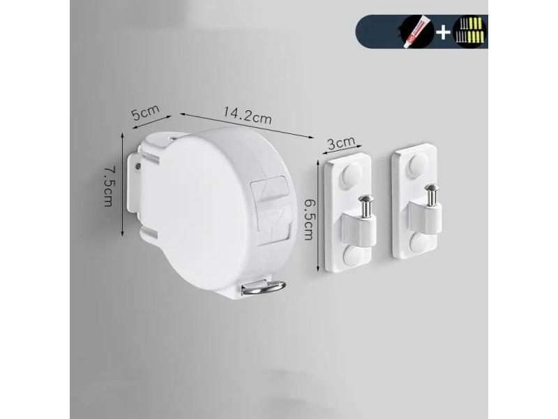 Retractable Clothesline Indoor Outdoor Clothes Drying Rack Rope Tensioner Carousel 1