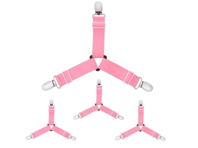 3 Clips Bed Corner Holder Mattress Cover Straps Elastic Adjustable Carousel 1